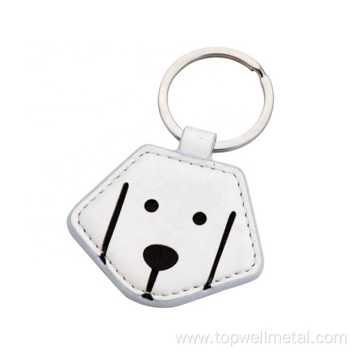 Stamped or Printed Logo PU Leather Keychain